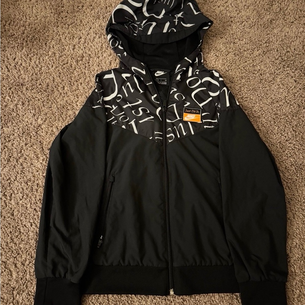 Nike Black and White Hooded Jacket